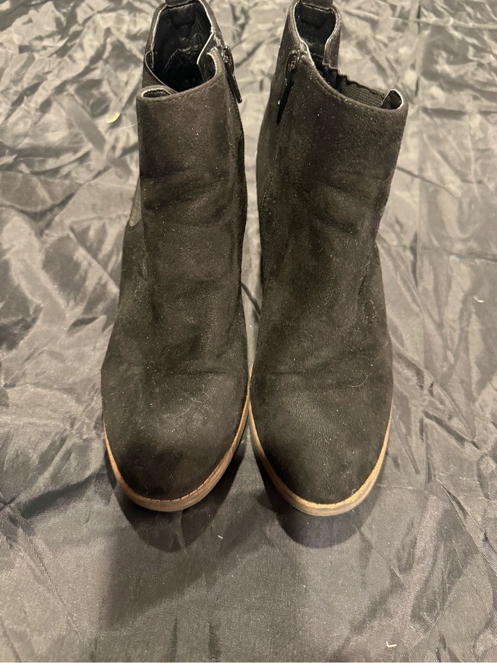 White Mountain Black Suede Ankle Booties